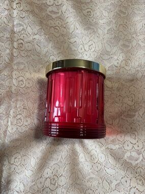Elton John Red Glass Accent Jar with Gold Lid - Home Accents